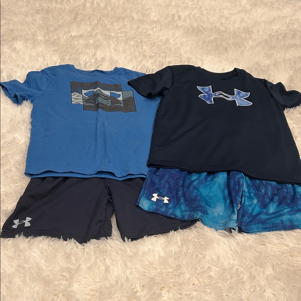 Under Armour Boys' Blue/Navy Active Tee and Shorts Sets